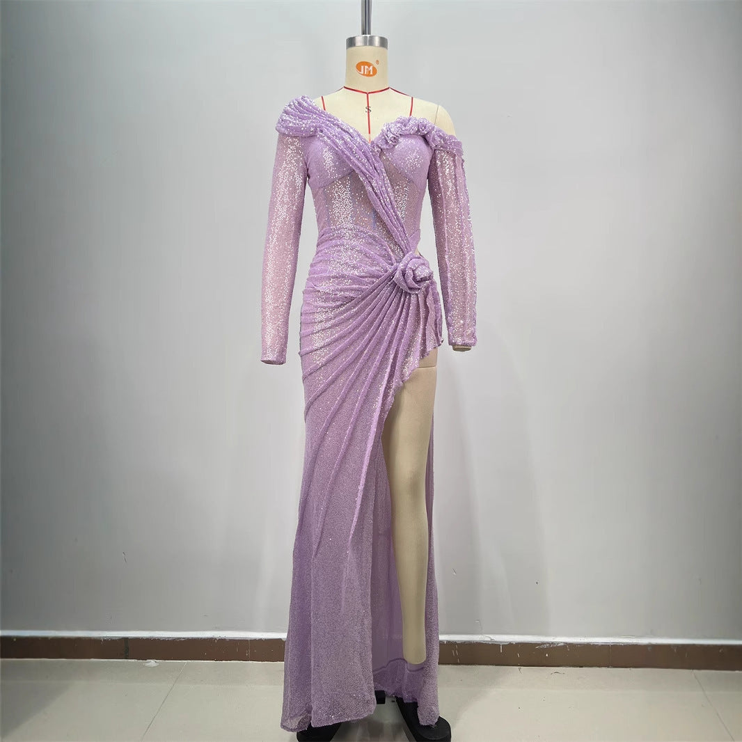 Women's Fashion Slim Fit Long Slit Dress