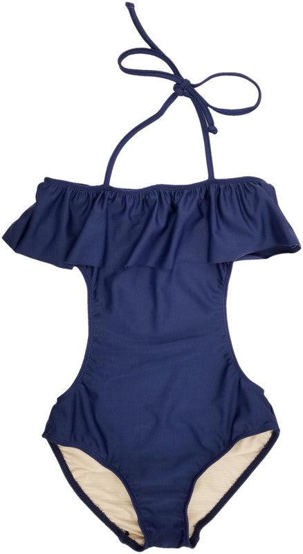 GIRL'S ONE PIECE RUFFLE BATHING SUIT