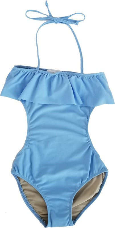 GIRL'S ONE PIECE RUFFLE BATHING SUIT