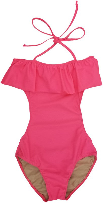 GIRL'S ONE PIECE RUFFLE BATHING SUIT