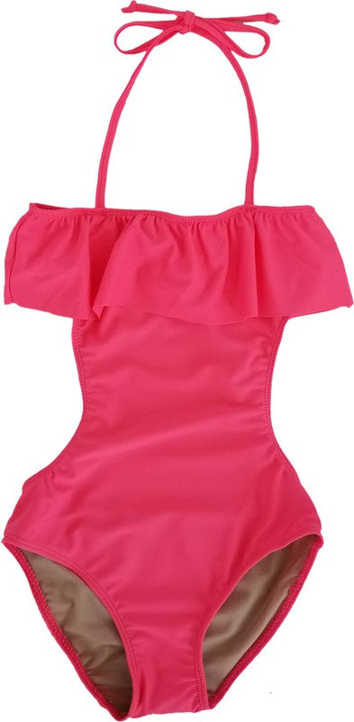 GIRL'S ONE PIECE RUFFLE BATHING SUIT