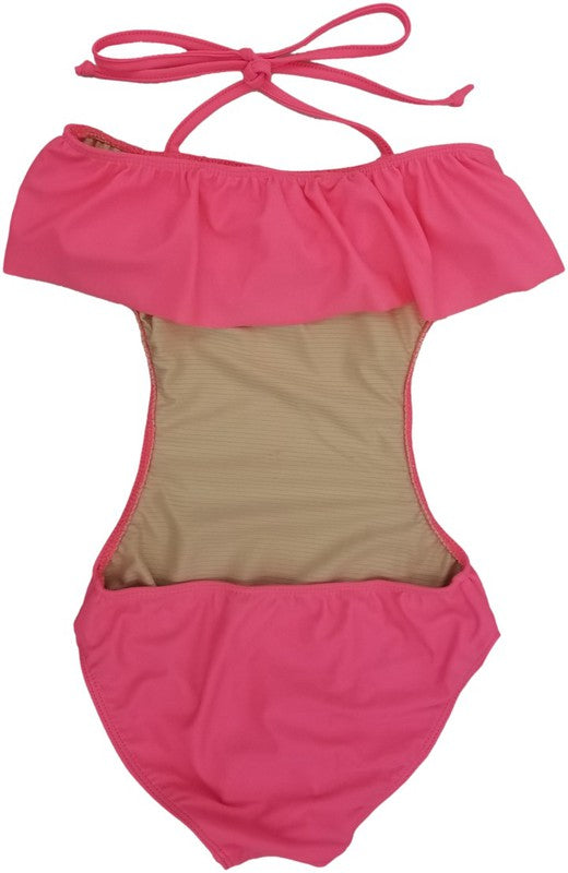 GIRL'S ONE PIECE RUFFLE BATHING SUIT