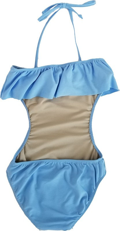 GIRL'S ONE PIECE RUFFLE BATHING SUIT