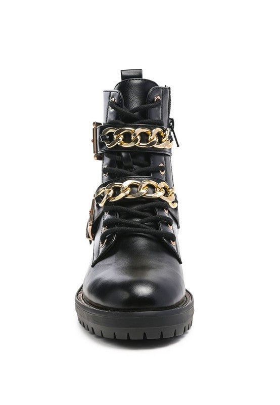 BILLY ATTA GIRL METAL CHAIN DETAIL BIKER BOOT