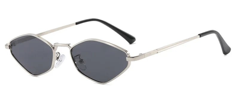 Trendy Polygonal Small Sunglasses Women Vintage Metal Frame Sunglasses Woman 2025 Glasses Ladies Shades Trends Summer Unique