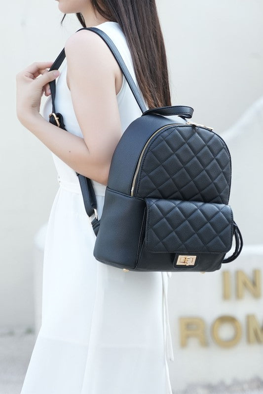 MKF Dimitria Quilted Women Backpack by Mia K