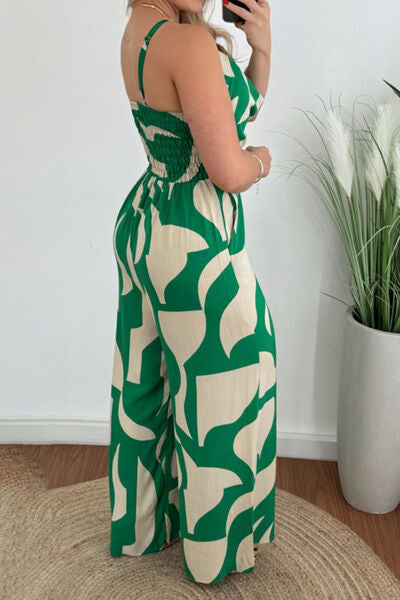 Two-Tone Spaghetti Strap Wide Leg women's Jumpsuit