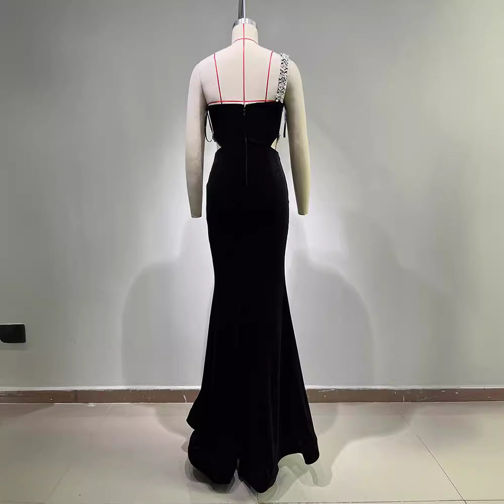 Diamond Band One Shoulder Irregular Dress