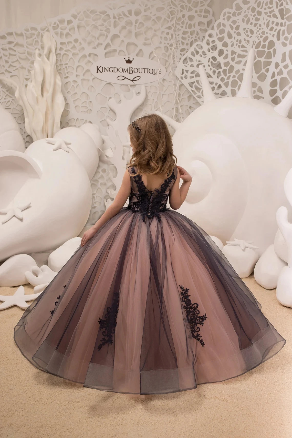 FATAPAESE 2-14 Years Lace Tulle Flower Girls Dress Princess for Kid Child Wedding Party Juniorbridesmaid Maxi Ball Gown Evening