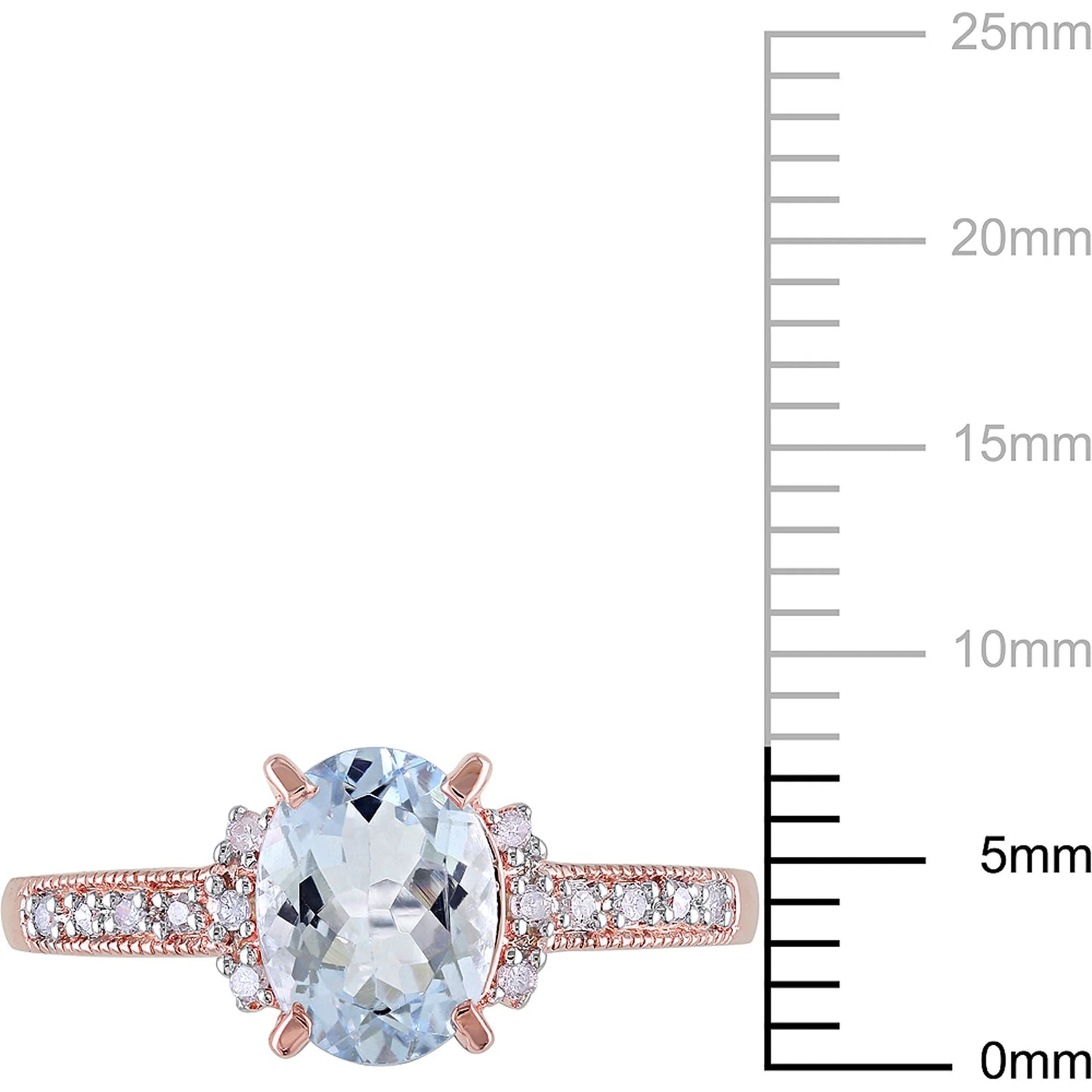 Women'S Aquamarine Rose Gold Plated Ring