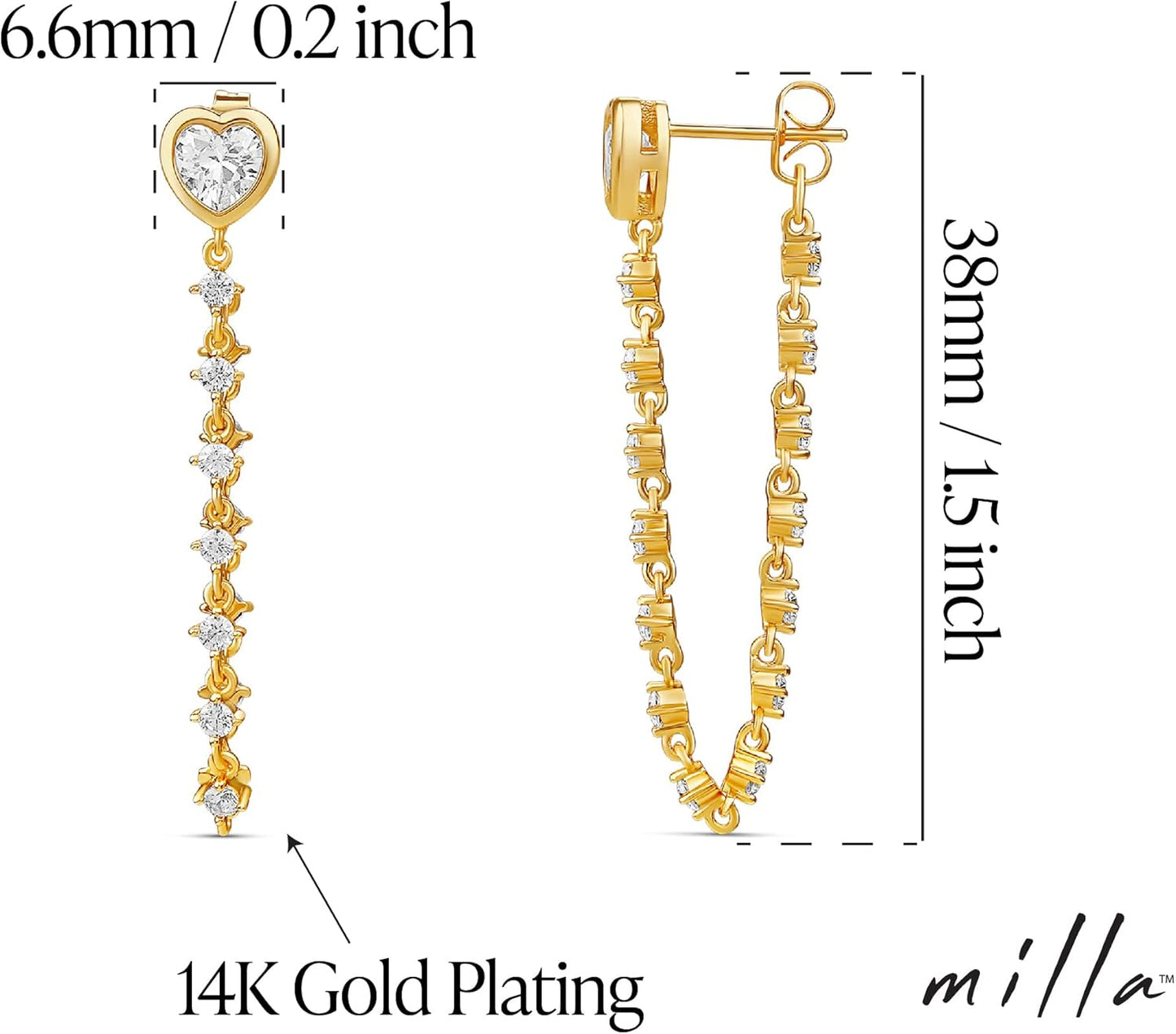 Dangle Earrings for Women - Cute Designer Earrings for Women Trendy Gold Chain E