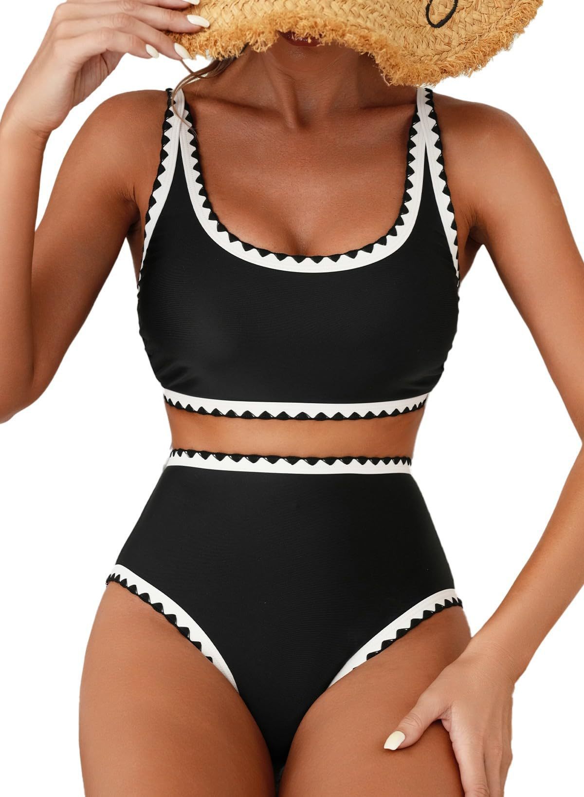 Fashion Paisley Pattern Floral Edge Sexy Bikini Swimsuit