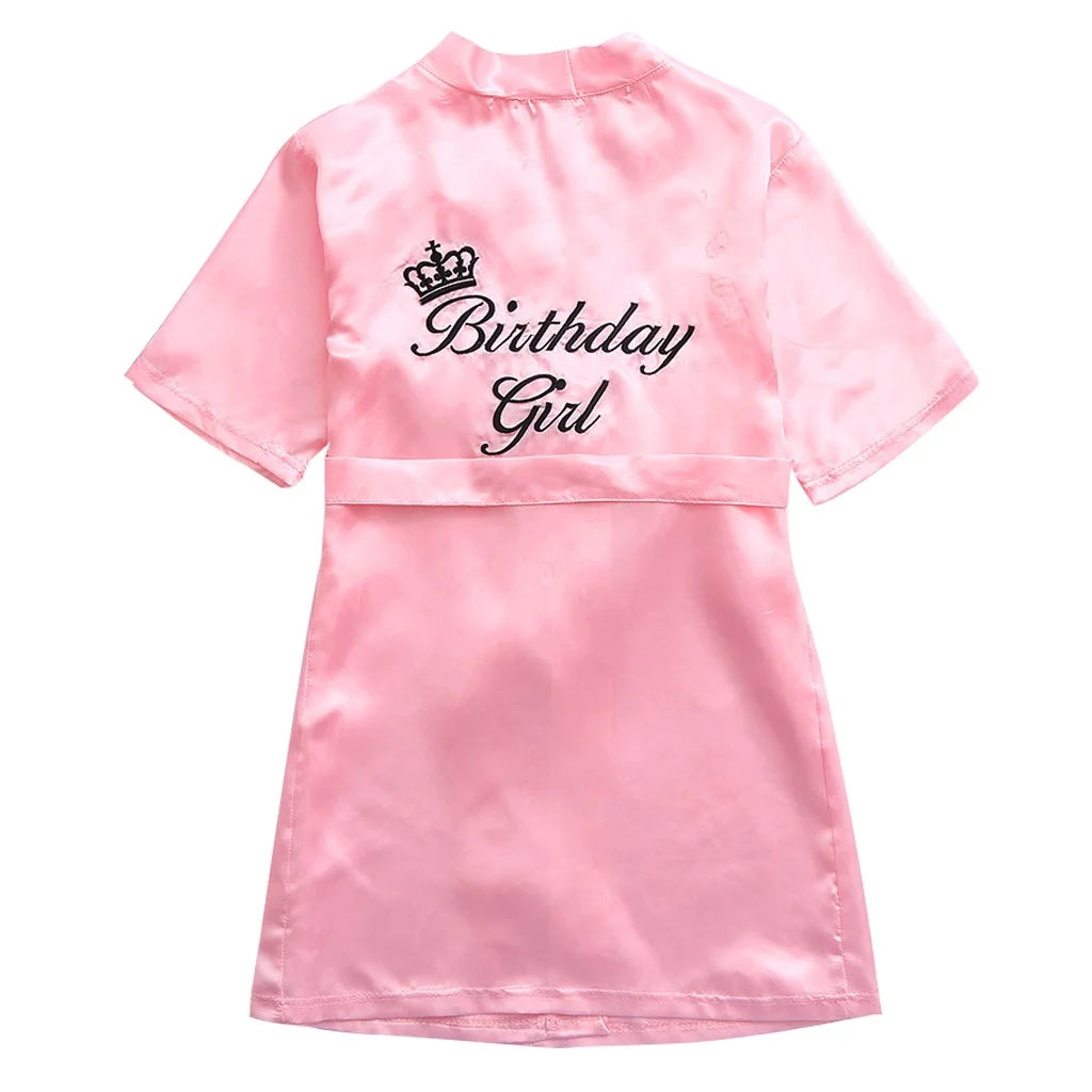 Toddler Baby Girls Satin Floral Kimono Robe Solid Color Flower Girl Bath Robes Spa Robes for Wedding Birthday Party Bridal Sleepwear Bathrobes