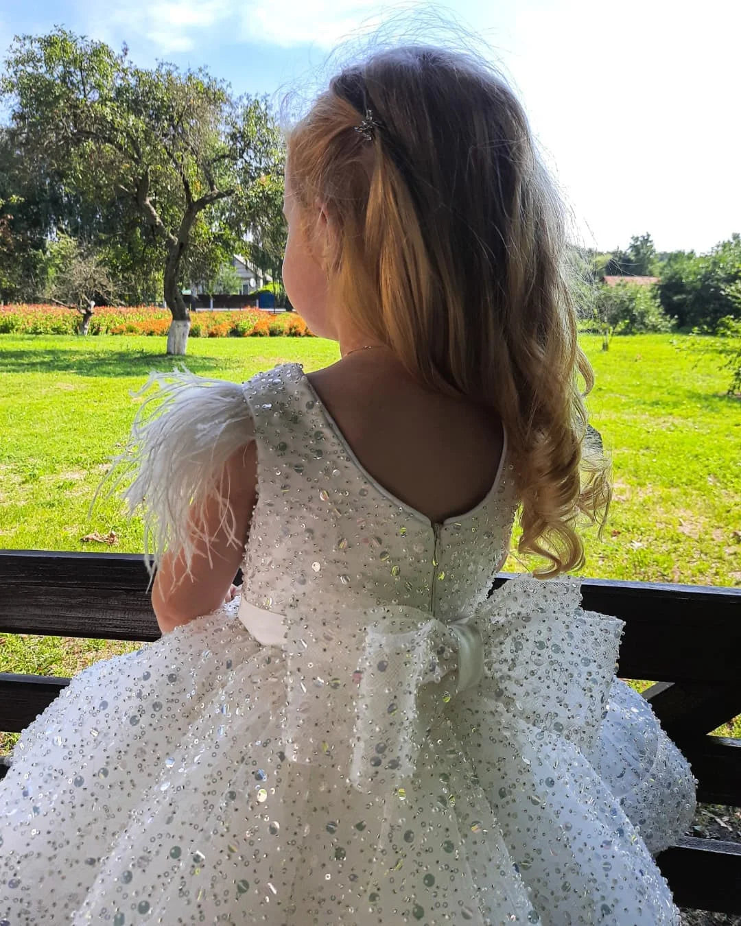 FATAPAESE 2-14 Years Lace Tulle Flower Girls Dress Princess for Kid Child Wedding Party Juniorbridesmaid Maxi Ball Gown Evening