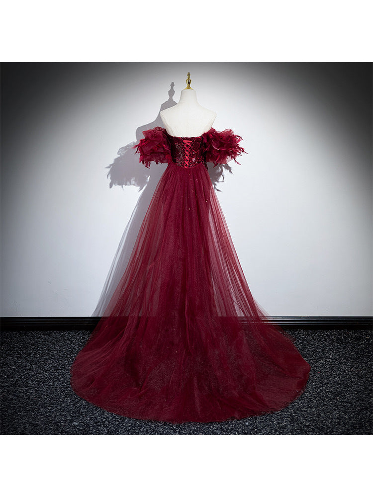 Red Formal Fishtail Sequins Evening Dress for Prom or Wedding