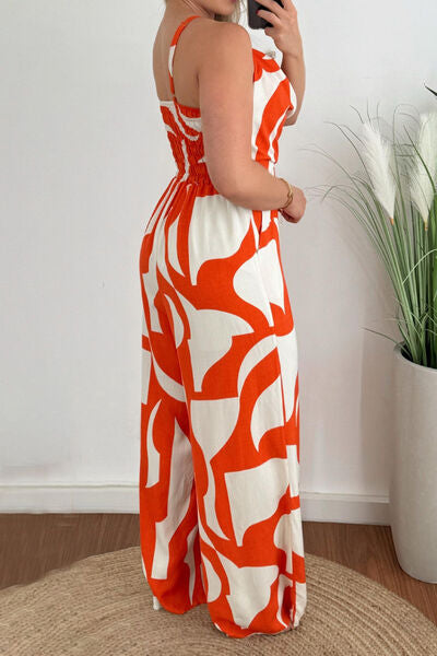 Two-Tone Spaghetti Strap Wide Leg women's Jumpsuit