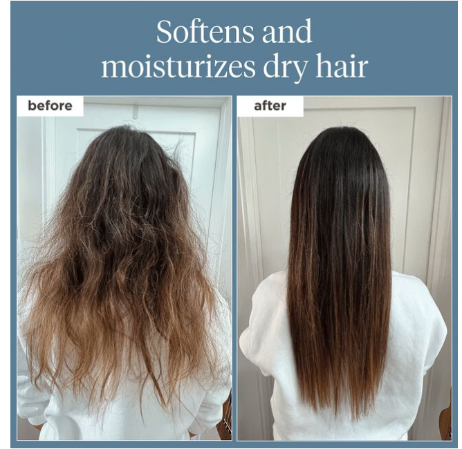 Briogeo Scalp Revival Rosemary Pre-Wash Oil before and after example softens and moisturizes dry hair hair salon professional scalp care
