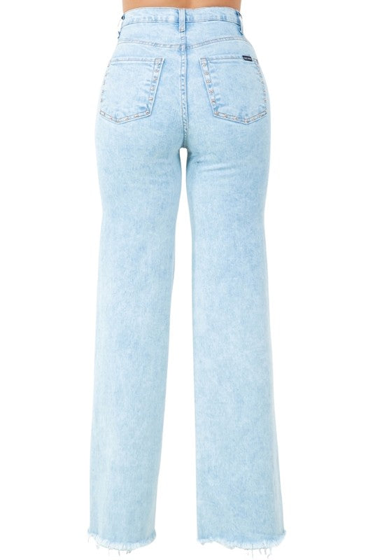 Brooklyn Studded BootCut High Rise Jeans