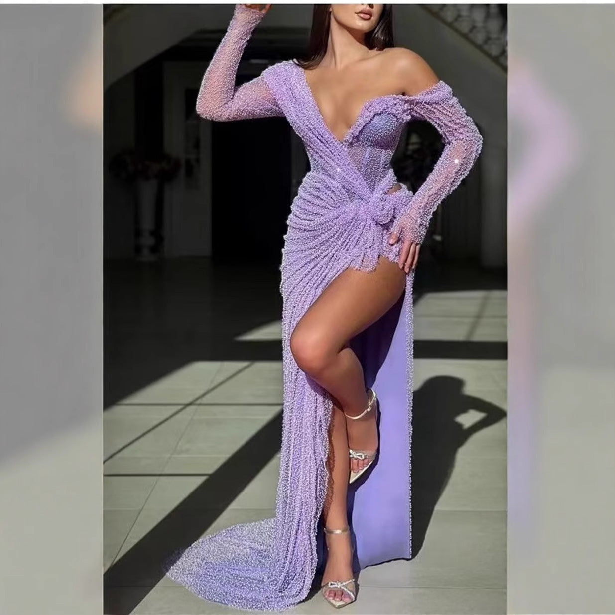 Women's Fashion Slim Fit Long Slit Dress