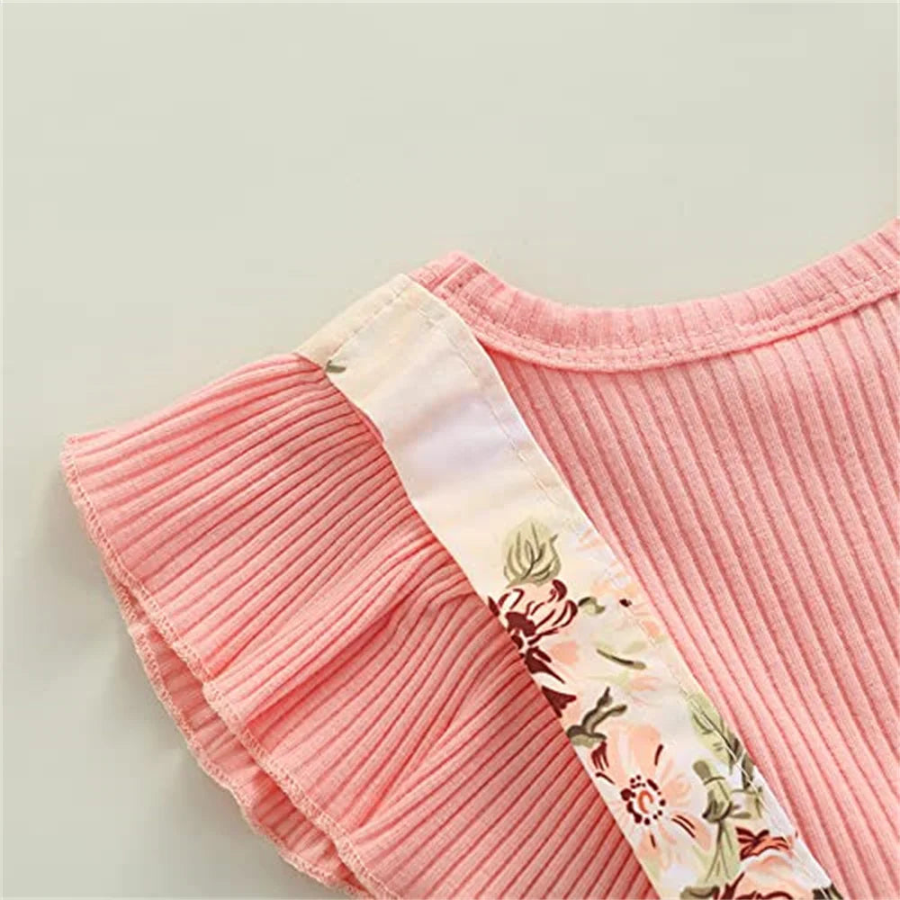 Summer Baby Girl Dress With Bowknot headband Striped Jumpsuit Cotton Dress For Newborn Floral Clothes Baby Crawling Clothes
