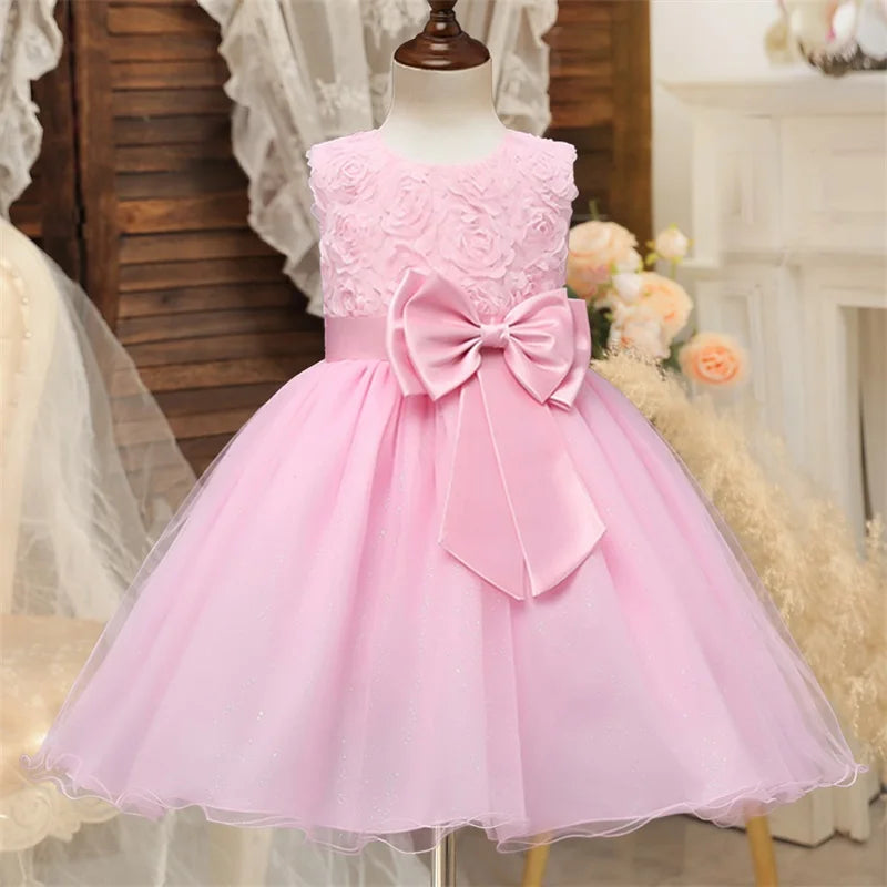Girls Mesh Tulle Princess Dress For Kids 4-10 Years Wedding Party Tutu Prom Vestidos Children Communion Evening Formal Clothes