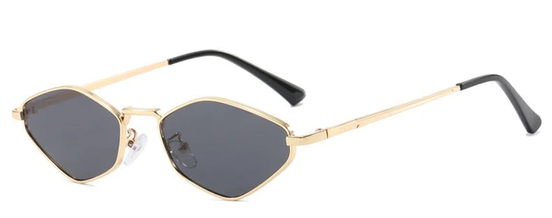 Trendy Polygonal Small Sunglasses Women Vintage Metal Frame Sunglasses Woman 2025 Glasses Ladies Shades Trends Summer Unique
