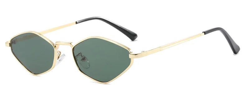 Trendy Polygonal Small Sunglasses Women Vintage Metal Frame Sunglasses Woman 2025 Glasses Ladies Shades Trends Summer Unique