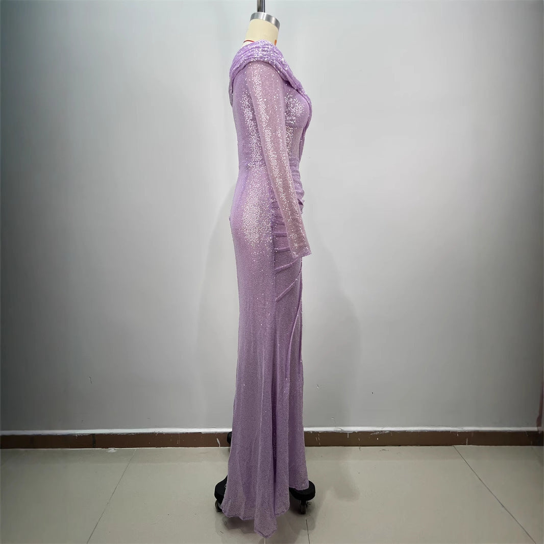 Women's Fashion Slim Fit Long Slit Dress