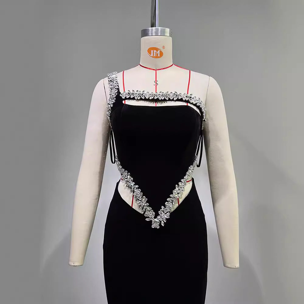 Diamond Band One Shoulder Irregular Dress