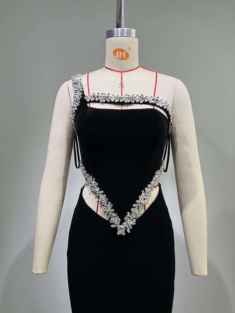 Diamond Band One Shoulder Irregular Dress