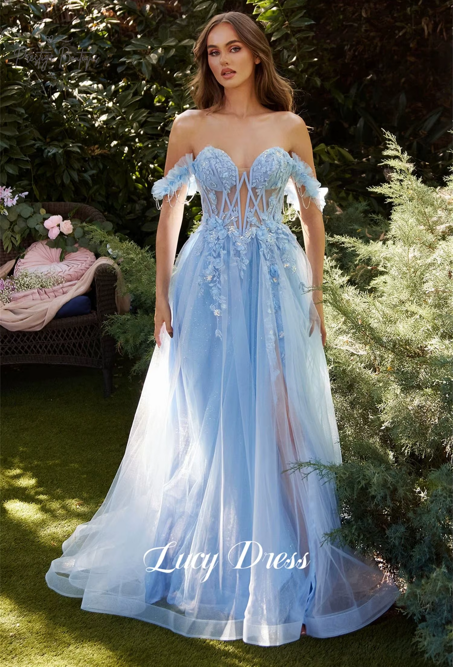 Mesh Applique Grace Line a Evening Dress Wedding Party Prom Dresses Elegant Woman Sharon Happy Graduation Womens Gown Customize