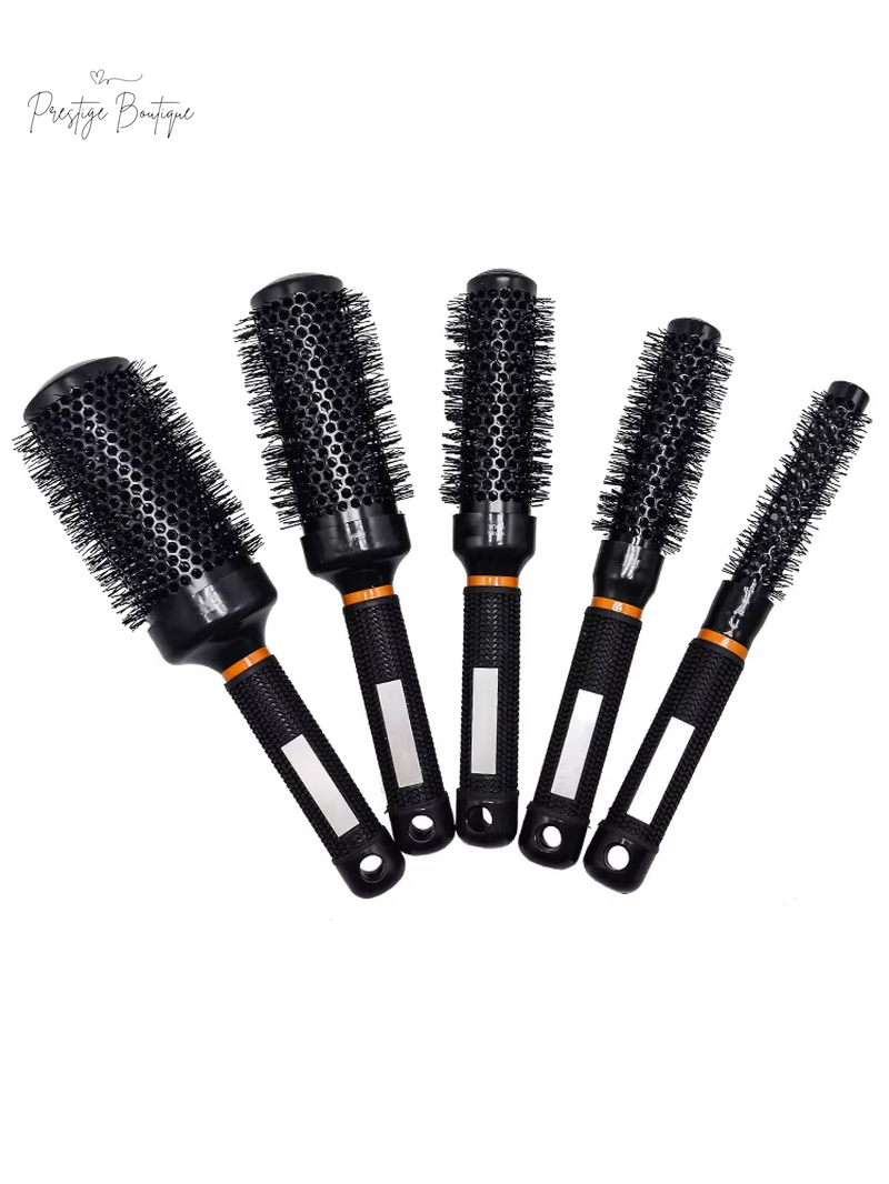 Hair Styling Hair Brush Nylon Comb Thermal Aluminum Tube round Barrel Hair Comb Professional Salon Hair Brush Hair Rollers Tools
