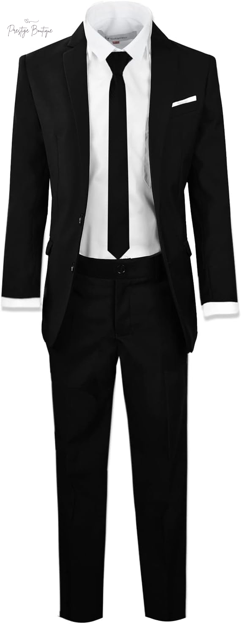 Black N Bianco Signature Boys' Slim Fit Suit Complete Outfit
