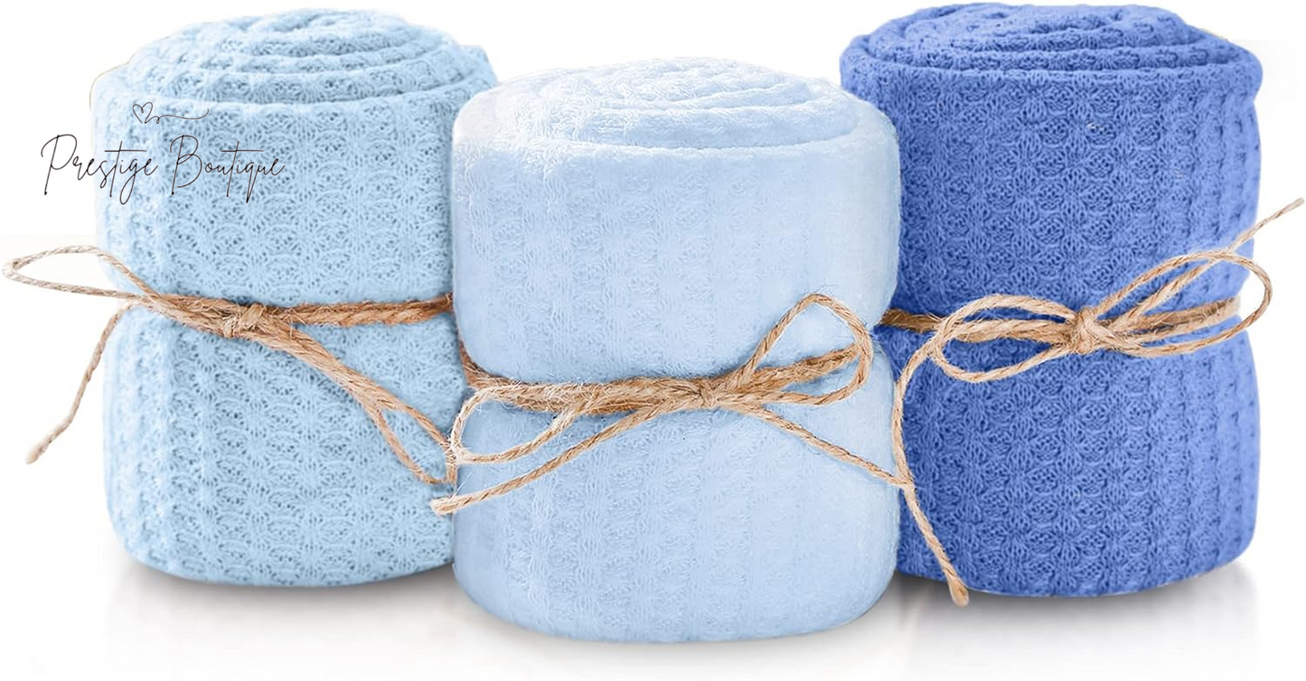 First Landings Newborn Photography Wraps, 3-Pack - 16" X 64" Soft Knit Baby Wrap Receiving Blankets - Newborn Photography Props Baby Blankets - Gender Neutral Baby Essentials (Pink)