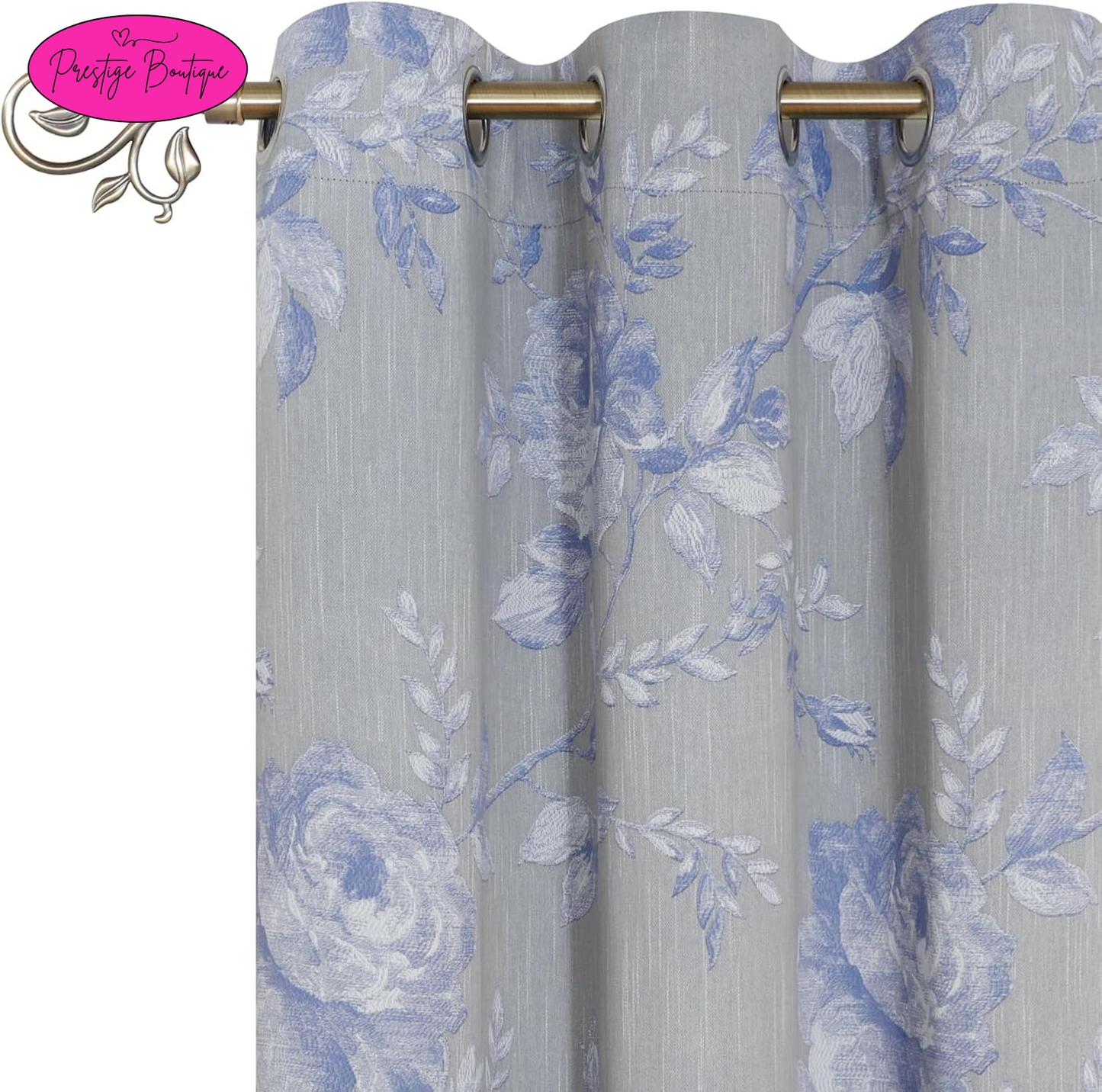 BUHUA Curtains 95 Inch Length 2 Panels Set Floral Curtains for Bedroom Living Room, Farmhouse Blackout Curtains for Sliding Door, 38" W X 95" L, Beige and Pink