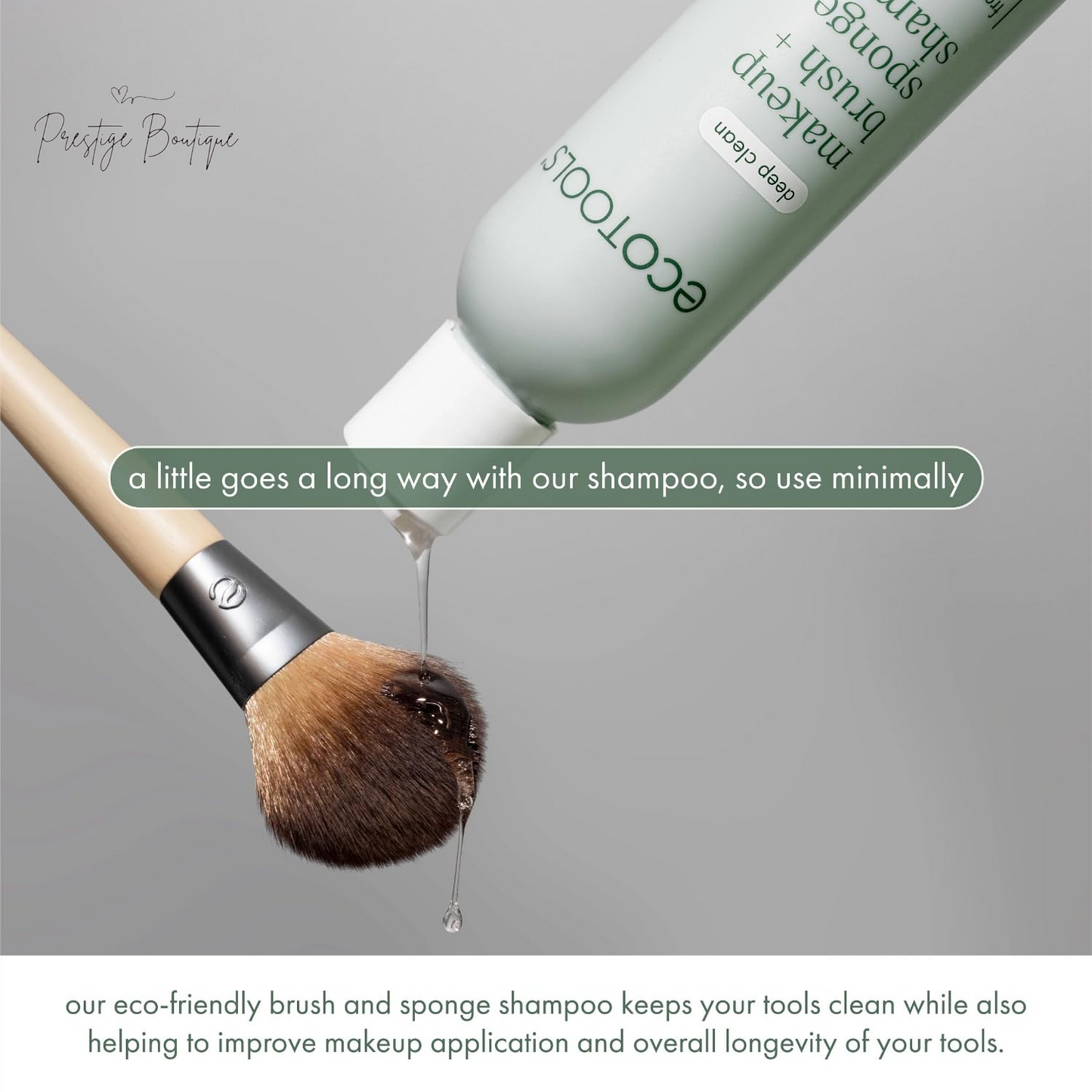Ecotools Cleanser Shampoo for Makeup Brush/Sponge/Puffs, Remove Makeup & Impurities, Fragrance-Free, No Harsh Chemicals, Vegan & Cruelty-Free, 6 Fl.Oz./177 Ml, 1 Count