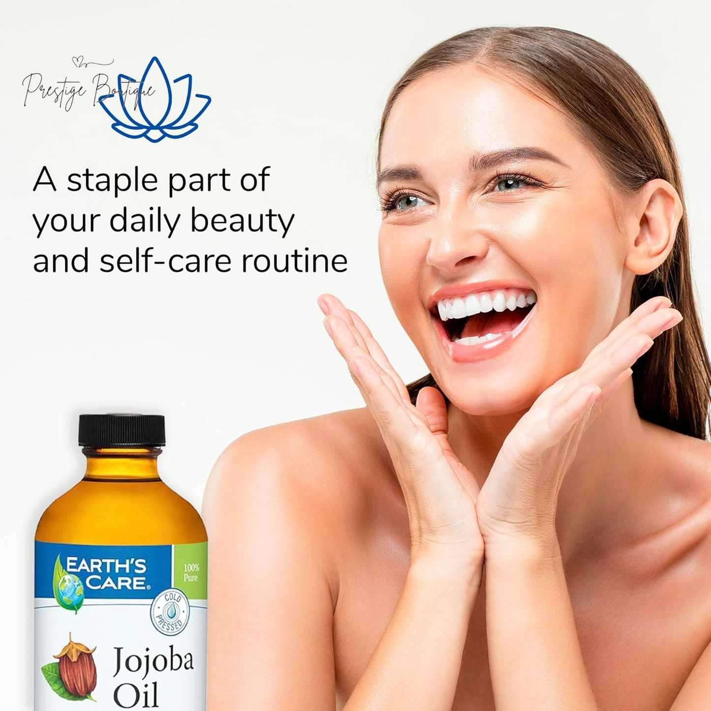 Earth’S Care Jojoba Oil - 100% Pure Jojoba Oil for Hair, Skin and Nails - Cold Pressed - Nourishing Natural Moisturizer - 8 FL OZ