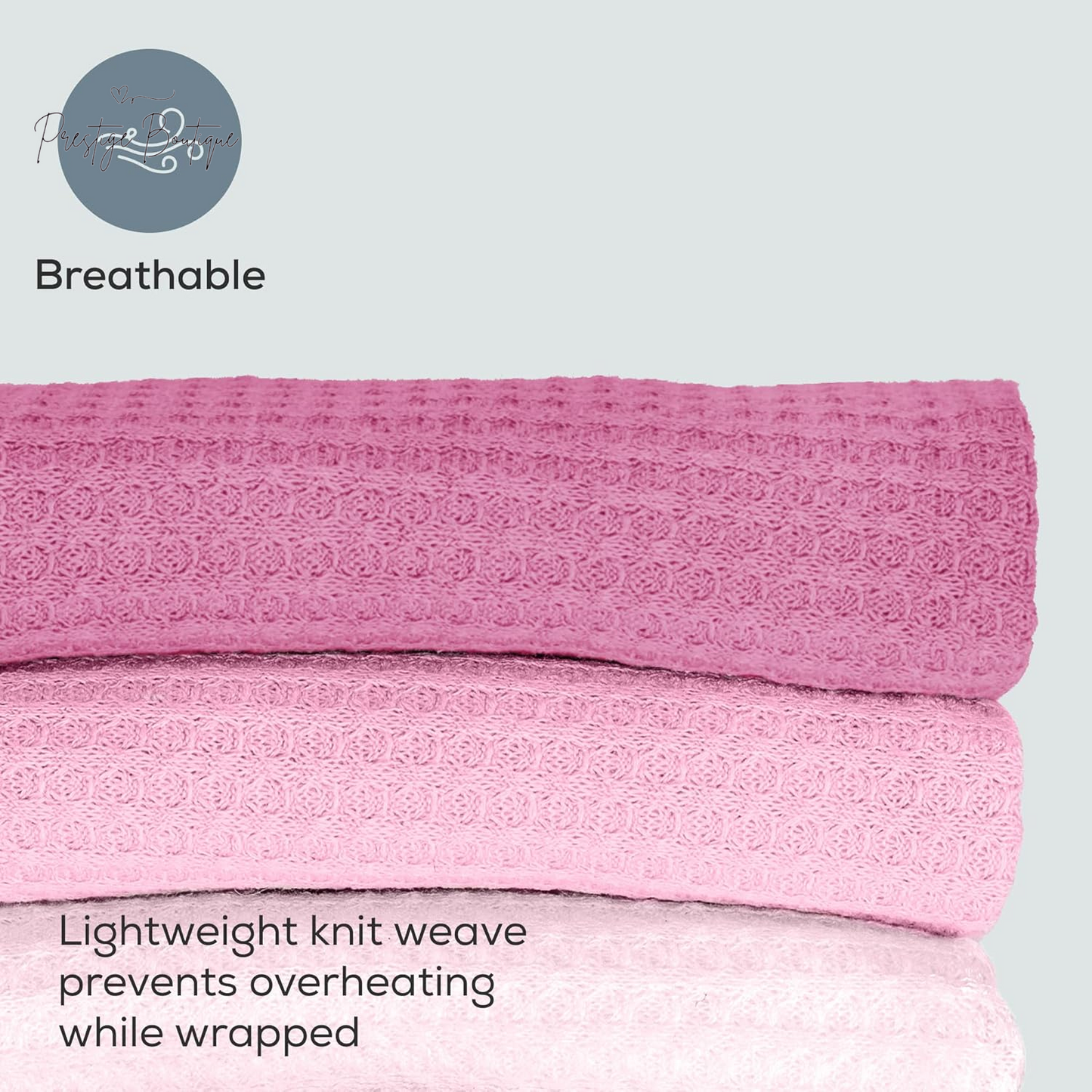First Landings Newborn Photography Wraps, 3-Pack - 16" X 64" Soft Knit Baby Wrap Receiving Blankets - Newborn Photography Props Baby Blankets - Gender Neutral Baby Essentials (Pink)