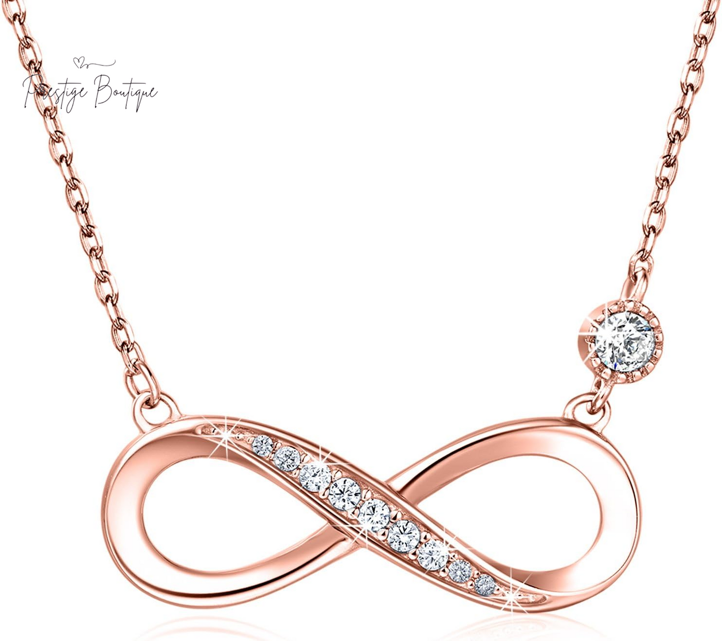Billie Bijoux Infinity Necklaces 925 Sterling Silver Necklace Love Pendant White Gold Plated Women Necklace Gifts for for Women