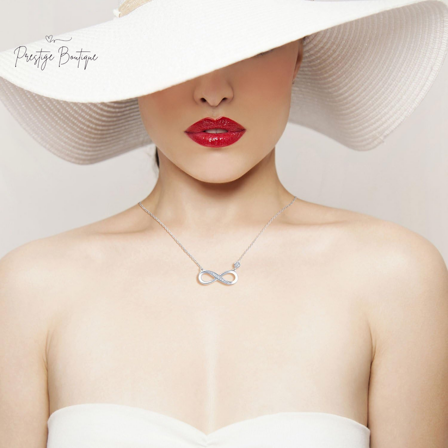 Billie Bijoux 925 Sterling Silver Necklace Bracelet Jewelry Sets Infinity Love Jewelry Sets White Gold Plated Women Necklace Gifts for Women