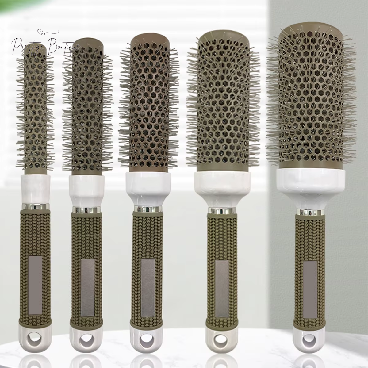 Hair Styling Hair Brush Nylon Comb Thermal Aluminum Tube round Barrel Hair Comb Professional Salon Hair Brush Hair Rollers Tools