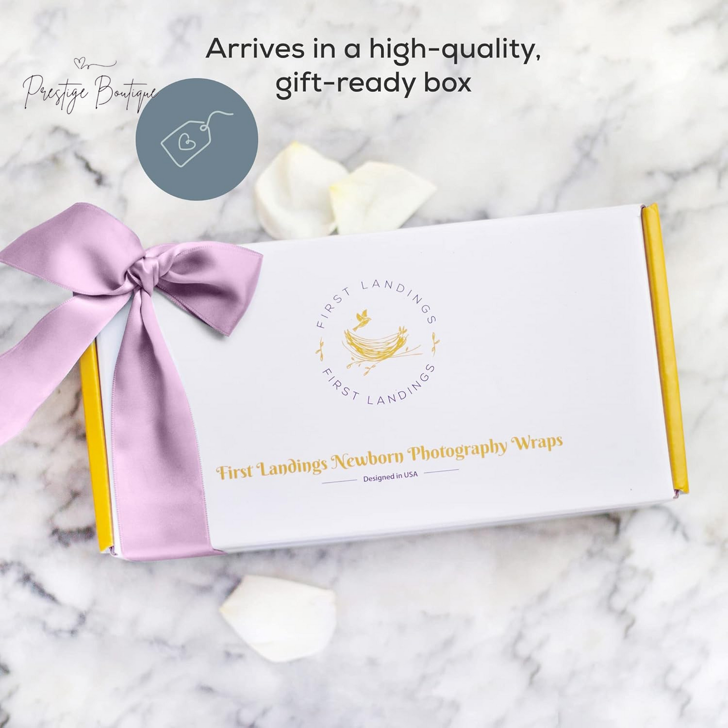 First Landings Newborn Photography Wraps, 3-Pack - 16" X 64" Soft Knit Baby Wrap Receiving Blankets - Newborn Photography Props Baby Blankets - Gender Neutral Baby Essentials (Pink)