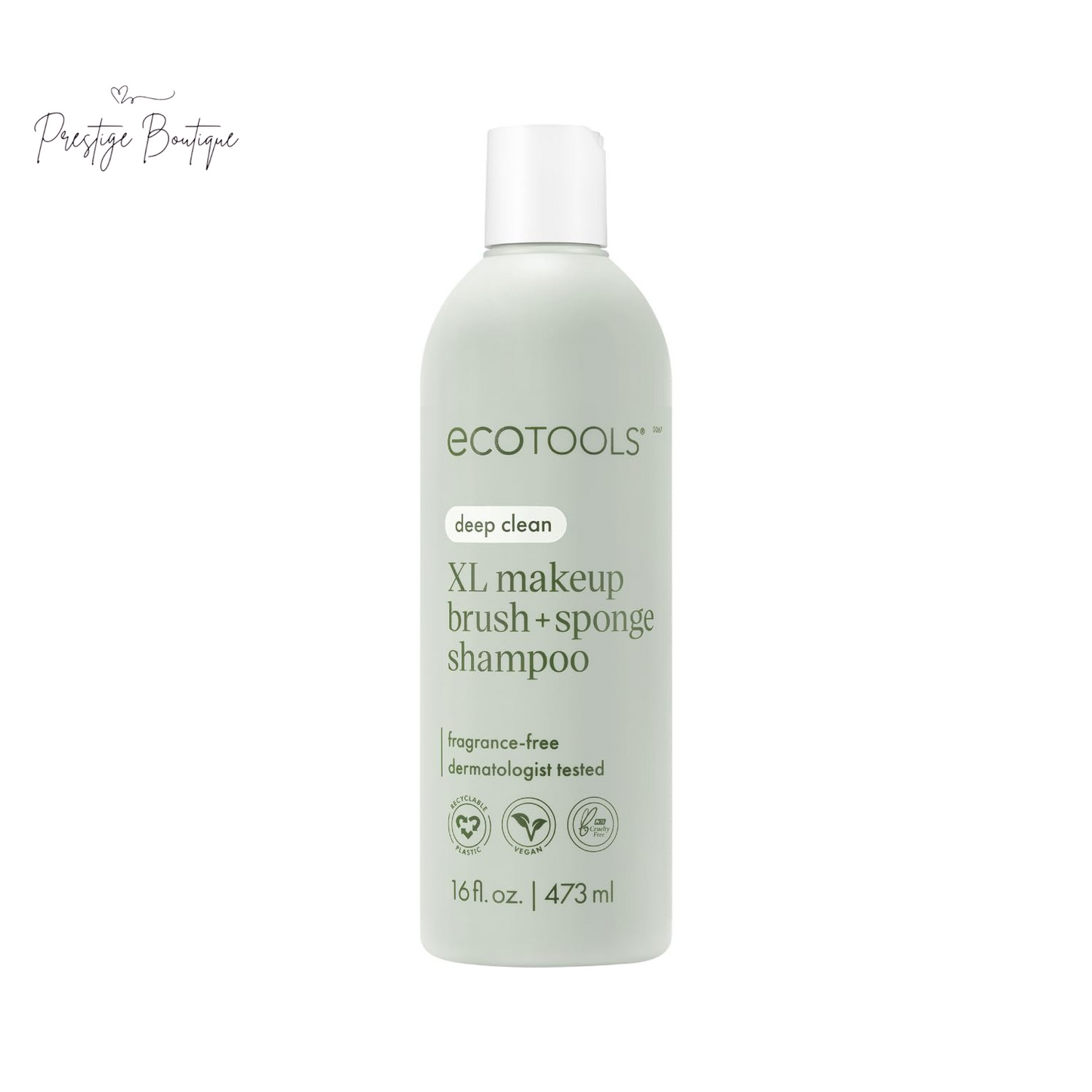 Ecotools Cleanser Shampoo for Makeup Brush/Sponge/Puffs, Remove Makeup & Impurities, Fragrance-Free, No Harsh Chemicals, Vegan & Cruelty-Free, 6 Fl.Oz./177 Ml, 1 Count