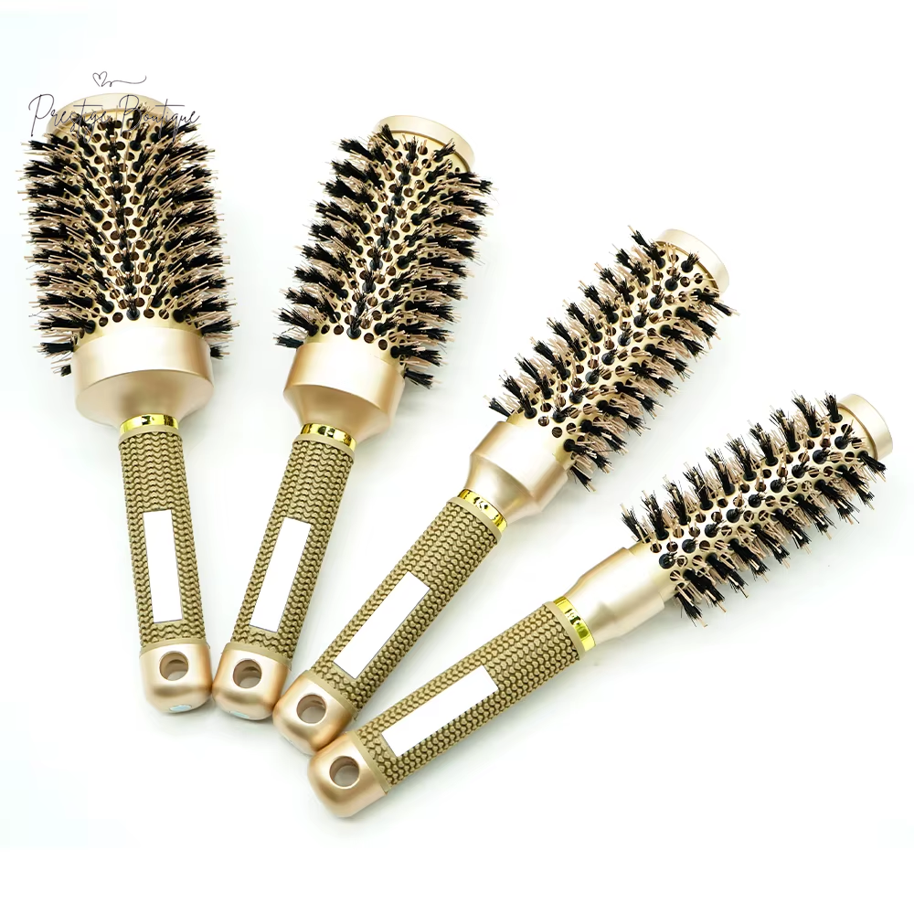 Hair Styling Hair Brush Nylon Comb Thermal Aluminum Tube round Barrel Hair Comb Professional Salon Hair Brush Hair Rollers Tools