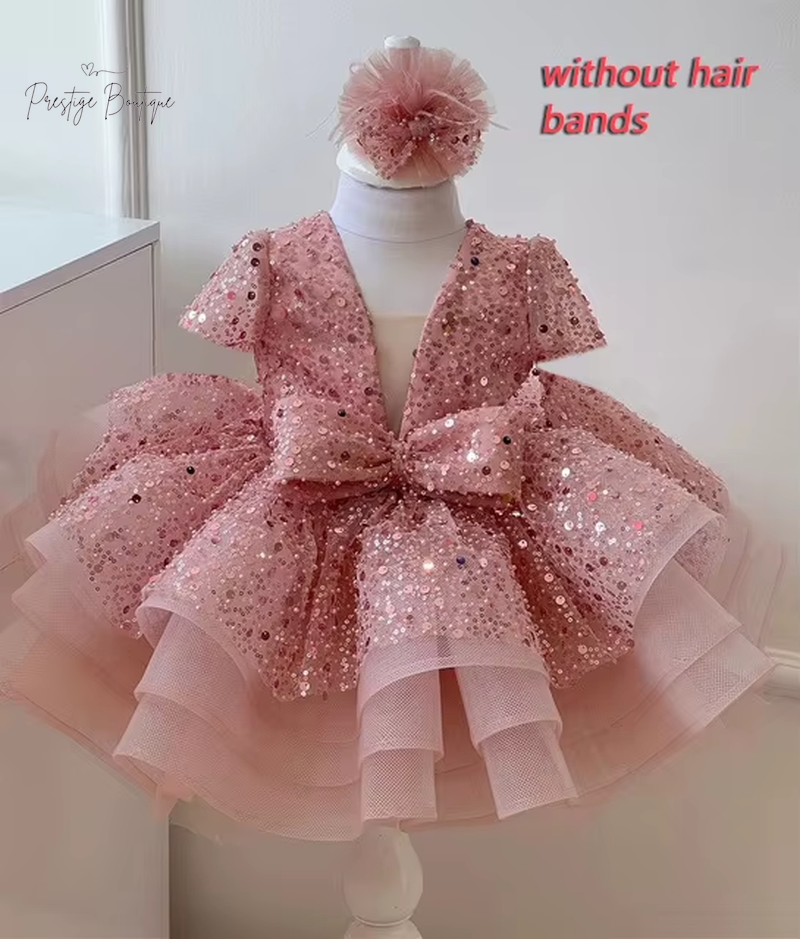 Princess Girls Sequined Ball Gown Party Tutu Dresses Baby Kids Flower Girl Wedding Birthday Party Vestidos Children Clothing