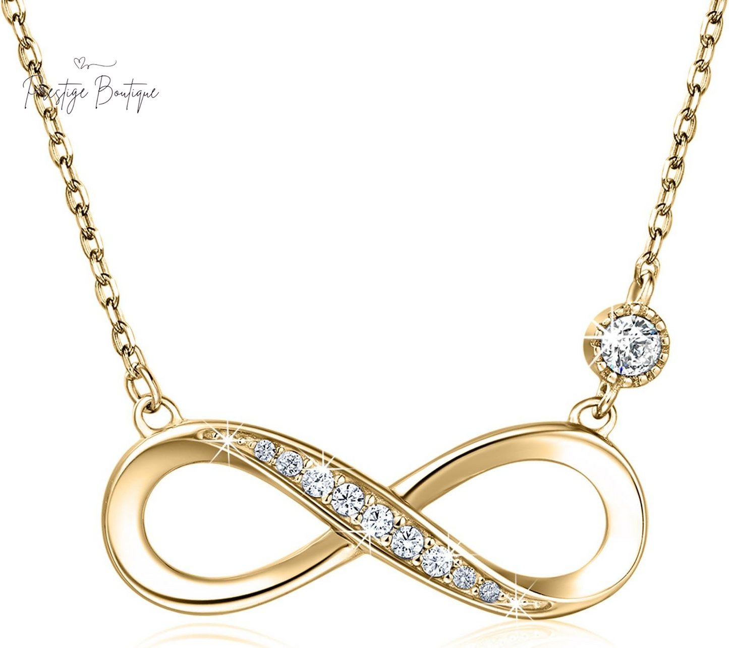 Billie Bijoux Infinity Necklaces 925 Sterling Silver Necklace Love Pendant White Gold Plated Women Necklace Gifts for for Women