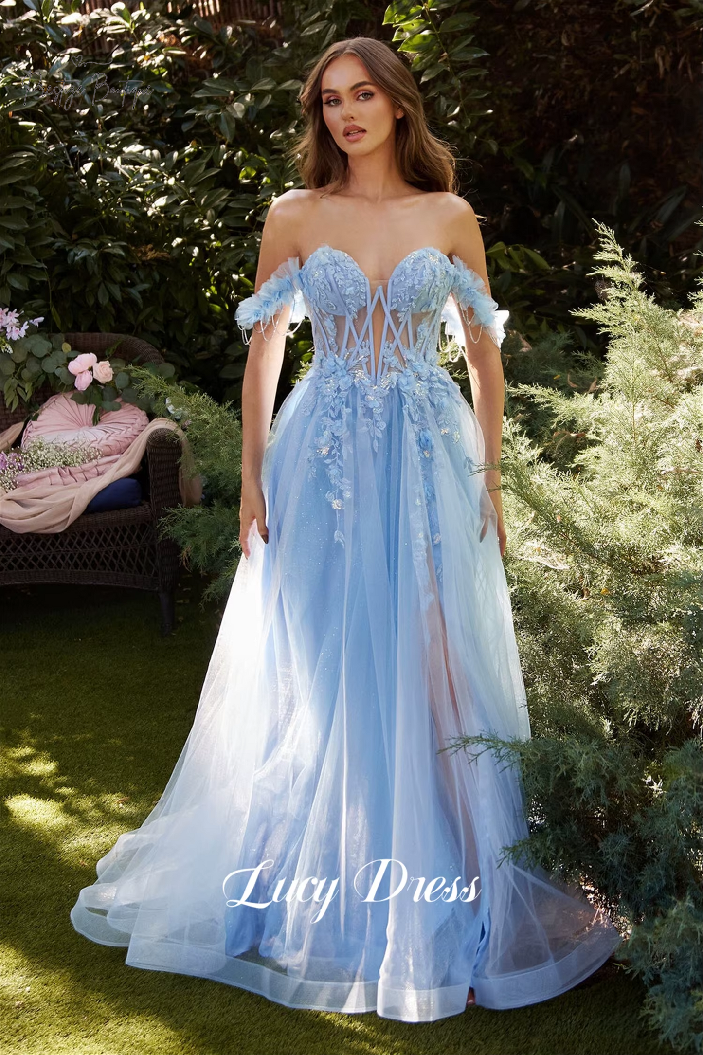 Mesh Applique Grace Line a Evening Dress Wedding Party Prom Dresses Elegant Woman Sharon Happy Graduation Womens Gown Customize