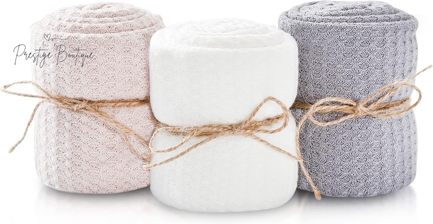 First Landings Newborn Photography Wraps, 3-Pack - 16" X 64" Soft Knit Baby Wrap Receiving Blankets - Newborn Photography Props Baby Blankets - Gender Neutral Baby Essentials (Pink)
