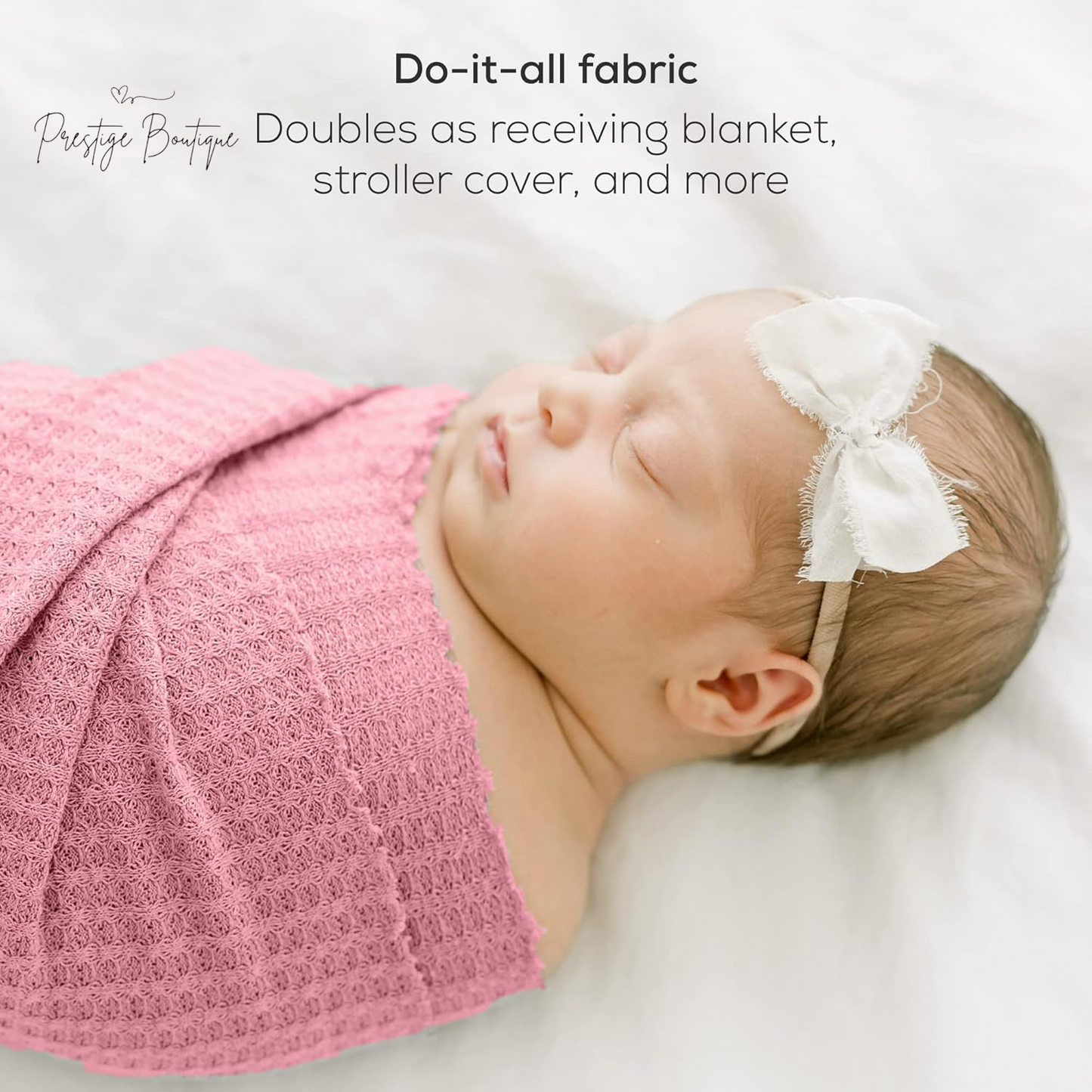 First Landings Newborn Photography Wraps, 3-Pack - 16" X 64" Soft Knit Baby Wrap Receiving Blankets - Newborn Photography Props Baby Blankets - Gender Neutral Baby Essentials (Pink)