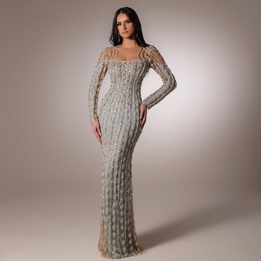 Long Sleeve Long Slim Fishtail Dress